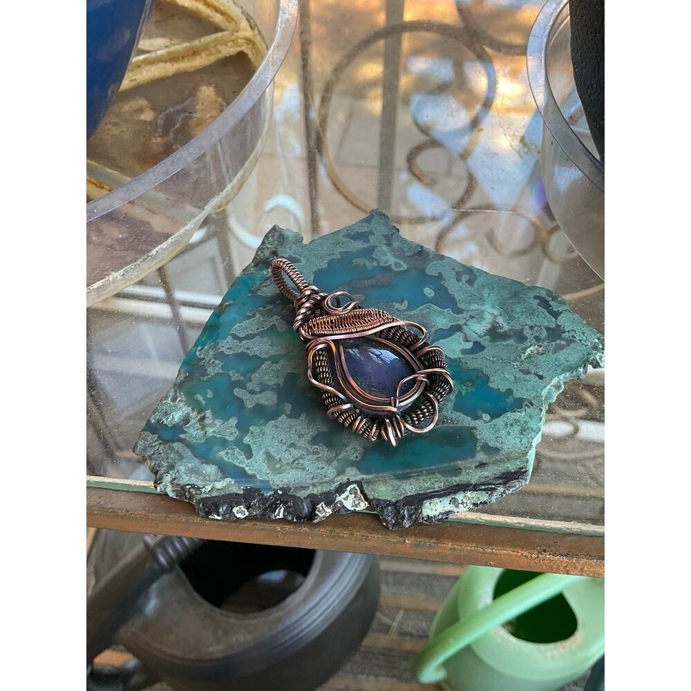 Purple Moss Agate Intricate Pendant